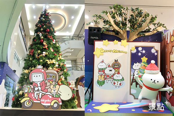 Global Mall新北中和打造「反應過激的貓」五米高聖誕樹、聖誕星空場景。