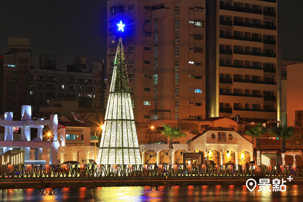 運河河樂燈區聖誕樹。(圖／台南市政府)