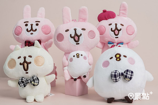 消費滿1,225元的50元加價購限量6吋娃娃，粉紅兔兔手抱可愛小P助、貝蕾帽粉紅兔兔或領結造型P助、粉紅兔兔、喵喵喵咪。