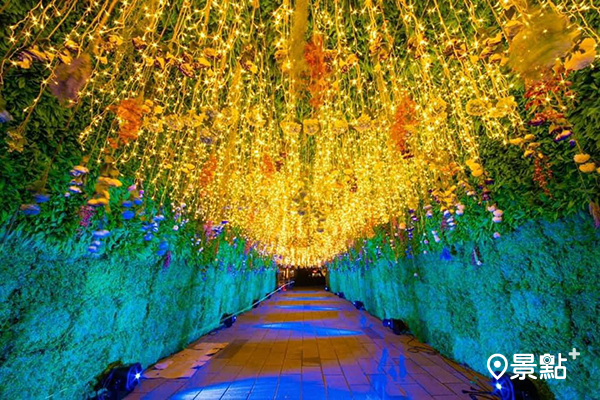 新北歡樂耶誕城府中站的「花漾」燈光隧道深受網美喜愛