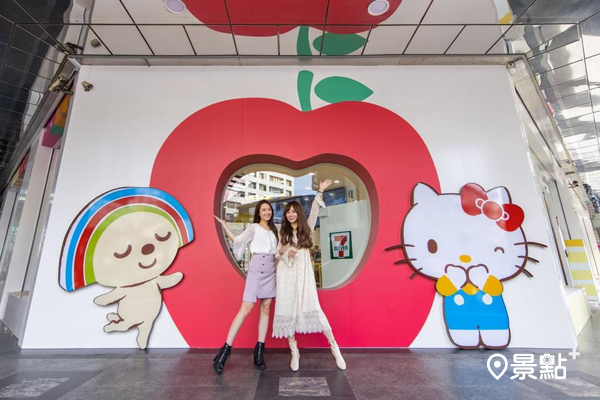 7-ELEVEN首間Hello KittyXOpen家族聯名主題的粉色系「X-STORE 4」進軍台中。（圖 / 7-Eleven，以下同)