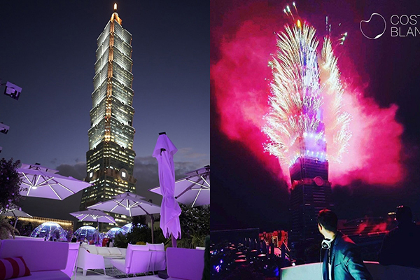 一入場第一眼就能看見台北101大樓與百萬夜景
