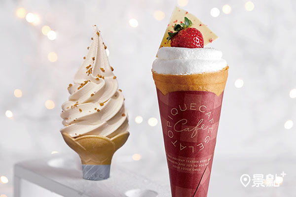 gelato pique café草莓千層可麗餅、蜷尾家花生牛奶霜淇淋。