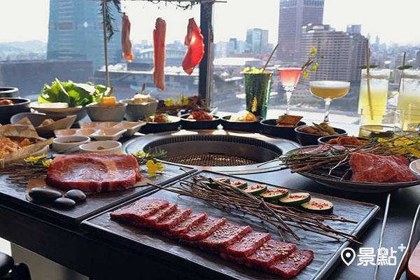 虎山同頂級燒肉餐酒館用餐環境擁有信義區極佳的景觀視野。(圖／景點家張盈盈，以下同)