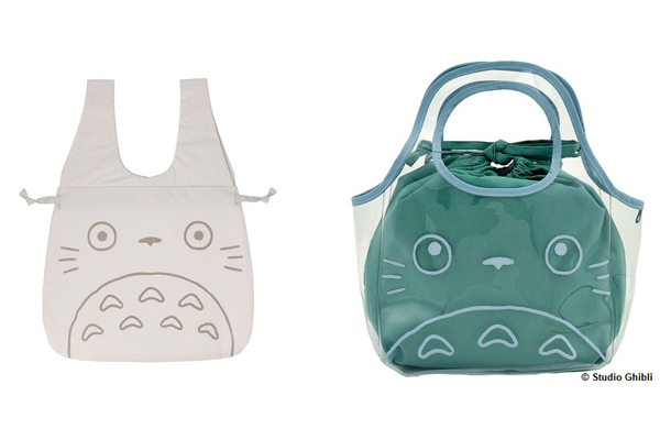 龍貓束口型托特包與透明包附束口袋。© Studio Ghibli