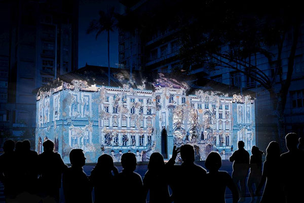 新竹市美術館光雕投影模擬。