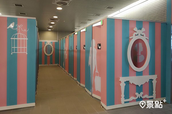 由中友百貨打造的網美級女廁位於松竹站。(圖／台中市政府）