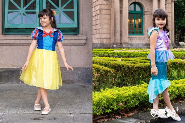 迪士尼公主服裝-白雪公主與愛麗兒。