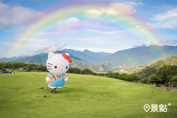 熱氣球嘉年華全球唯一Hello Kitty熱氣球，身穿布農族傳統服飾。(圖／tintinghi)