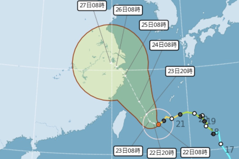 中度颱風烟花牛步！長胖北偏最快今晚發陸警