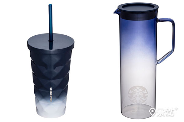 星夜藍不鏽鋼TOGO冷水杯,售價$900,容量：16 OZ/星夜藍玻璃壺,售價$780,容量1,183毫升