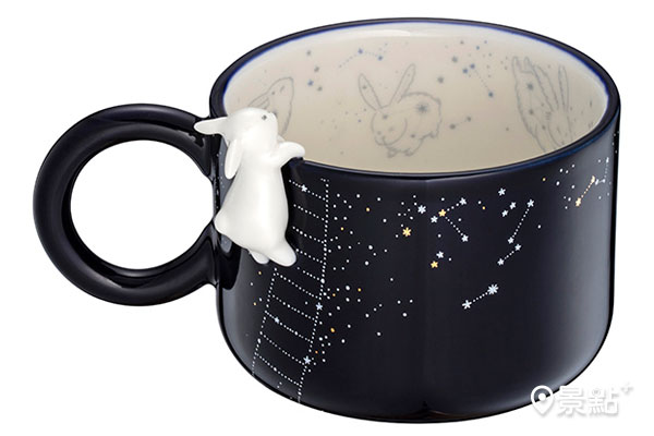 玉兔攀月馬克杯,售價$650,容量-355ml,線上門市及星禮程金星禮兌換。
