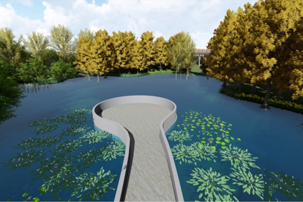 雙溪濕地公園利用獨特的地理環境，將公園用地改造為人工濕地