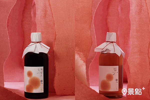 胭脂食品社秋日推出梅系藏品，圖為兩款梅酒。(圖／胭脂食品社）