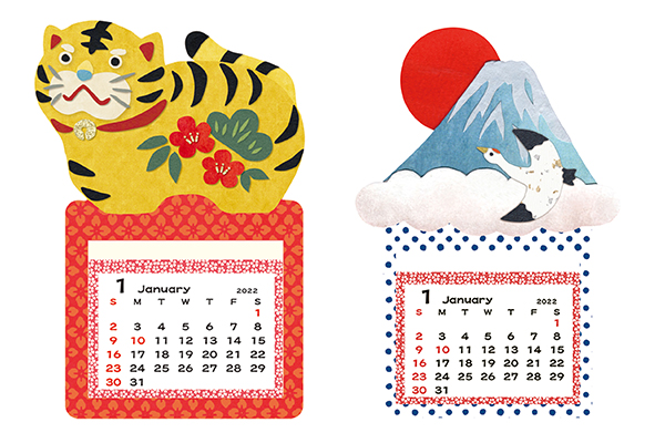 迷你磁鐵日曆-生肖虎、富士山，售價180元。