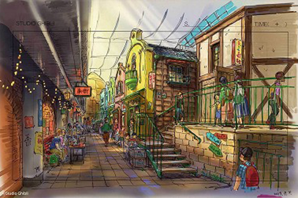 《神隱少女》的異世界小鎮街道風格的「吉卜力的大倉庫」。