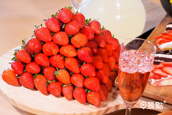 季節限定大湖豐香草莓、草莓氣泡酒。