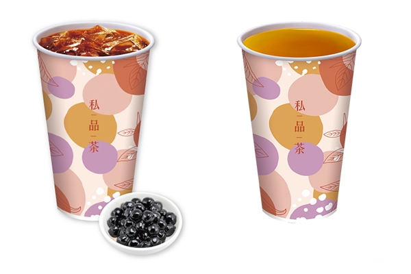 私品茶-仙女紅茶珍珠杯(冰)與金萱鮮橙青
