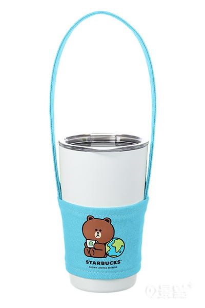 LINE FRIENDS熊愛地球單杯提袋，售價$350。