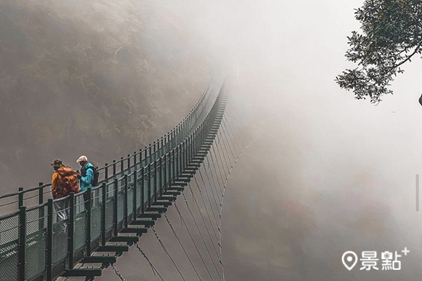 瓦拉米步道起霧時，走在吊橋上彷彿要走進雲裡。 (圖／pearrr.tw，以下同)