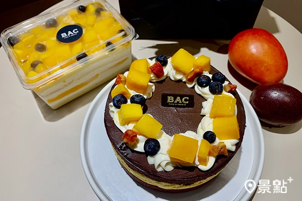 BAC 夏季推出滿芒果的「鮮芒果礦石蛋糕」，「鮮芒果奶油起司盒」也強勢回歸！（圖／景點+ 張盈盈）