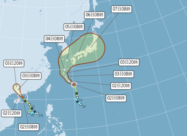 芙蓉艾利雙颱影響！天氣不穩定防大雨一週天氣先看