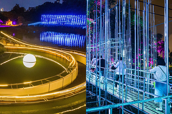2022光織影舞有全台最大蛋黃酥新月步道，以及全台最大LED立體矩陣及迴路。(圖／嘉義市政府，以下同)