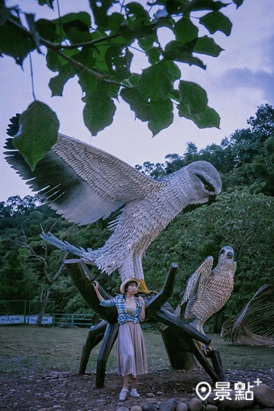 位在山豬湖濕地公園，以周邊為生存棲地的物種黑翅鳶為主題的作品「合時」。