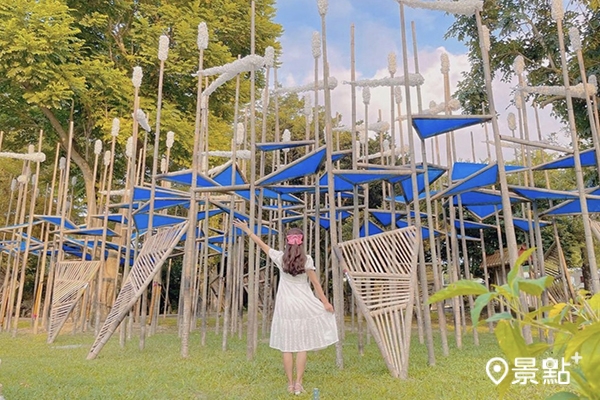 竹崎鄉的地景「竹雨嬉遊」。