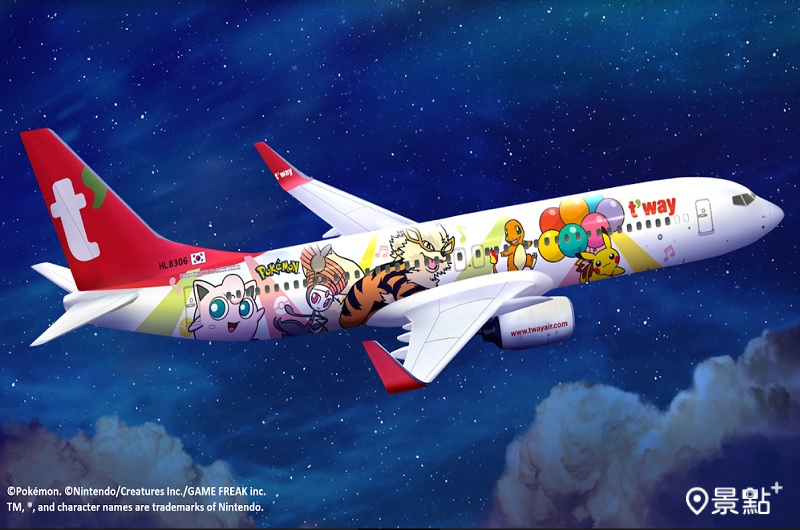 寶可夢彩繪機再添一架，由德威航空展現皮卡丘與寶可夢們在天空的可愛模樣。(圖／飛翔皮卡丘計畫，以下同）