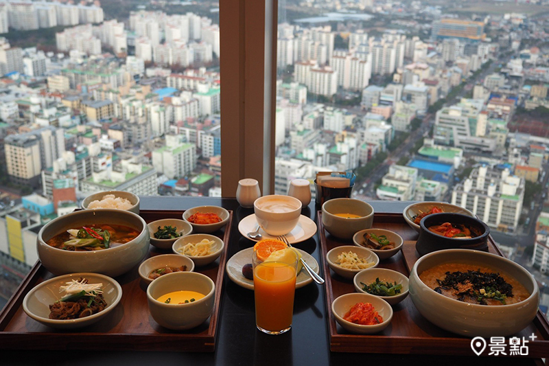 在38樓品嘗韓式早餐，還可眺望高空美景。