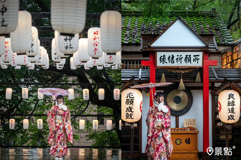 桃園神社打造百盞日式燈籠海，搭配神社市集營造濃濃日式氛圍。(圖／double.leo.tw，以下同）