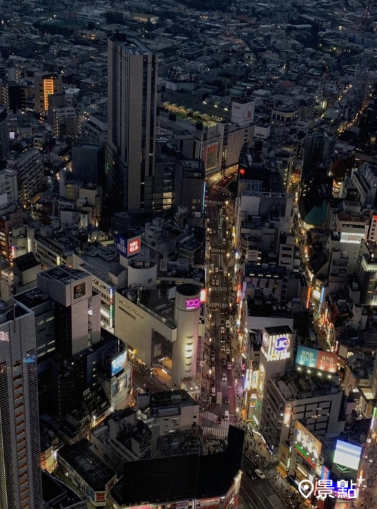 涉谷美麗的夜景與高空眺望街景。