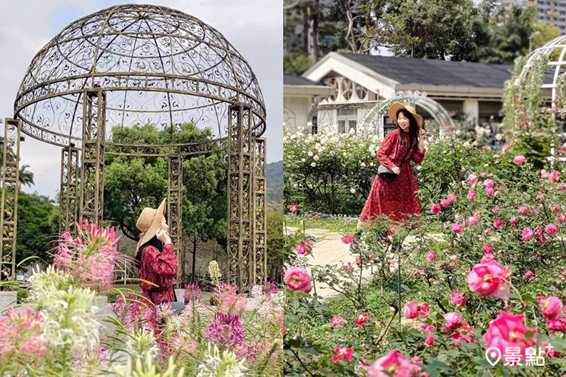 士林官邸玫瑰季於3月起浪漫盛開，帶有歐風的花牆是不可錯過的必拍場景。（圖／bobo9840）