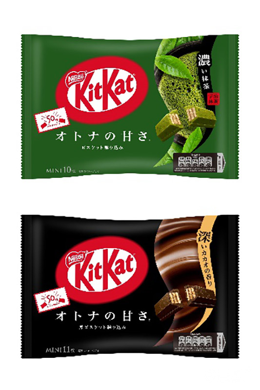 雀巢KitKat 濃黑巧克力與宇治抹茶口味分享包。