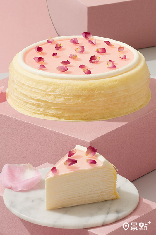 Lady M母親節6吋蛋糕，玫瑰千層(1800元)，官網開放預購中。