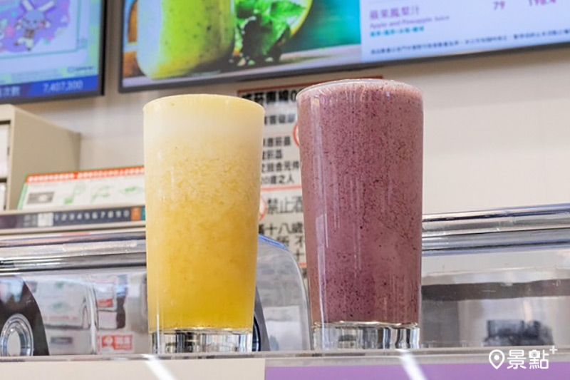 7-ELEVEN於辦公商圈、住宅區等14間門市引進的「果汁BAR」，販售超商獨家開發的果汁、果昔。