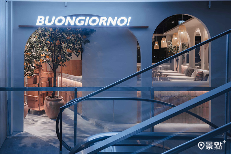 門口「Buongiorno」的歡迎詞，以義大利文的日安，帶給用餐旅客最熱情的歡迎！