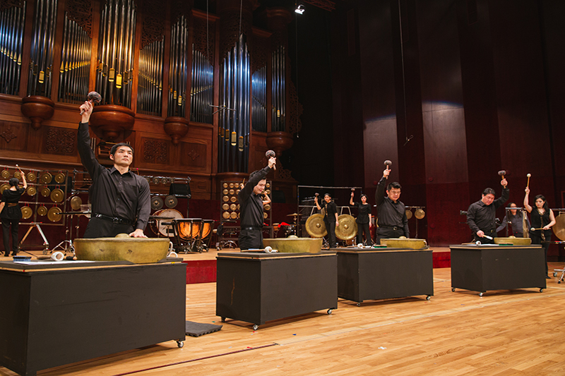「新北城市藝術節」開幕大秀由朱宗慶打擊樂團現場演出。