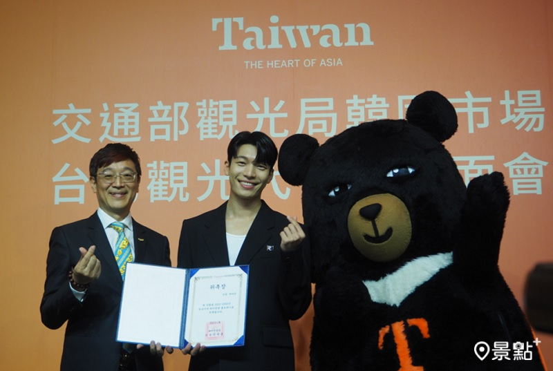 魏嘏雋擔任交通部觀光局2023年最新對韓國宣傳台灣的觀光代言人。(圖／景點＋張盈盈，以下同）