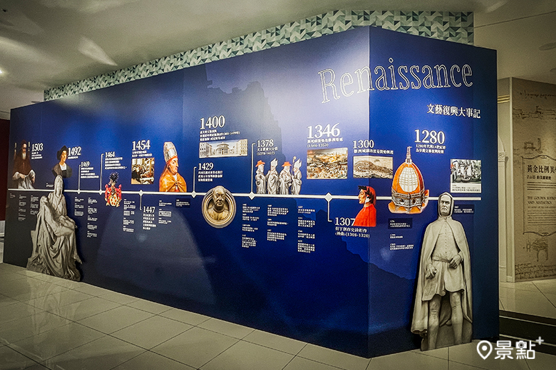 展覽中的文化復興時期的歷史長廊。