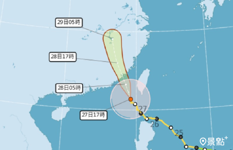 中颱杜蘇芮估週五解除颱風警報！1縣市明停班停課 3縣市大豪雨特報「卡努」最快今晚生成