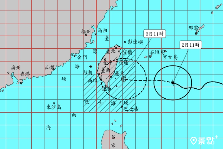 海葵陸上颱風警報發布！估自台東登陸小心回馬槍二次登陸