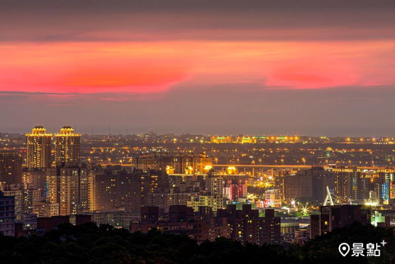 虎頭山環保公園內可賞夕陽美景。（圖／桃園市政府）