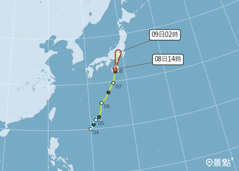輕度颱風鴛鴦影響日本關東地區！全台週末天氣不穩定