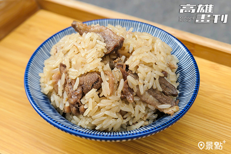 米院子油飯的招牌為麻油風味的鴨肉油飯，樸實但風味十足。