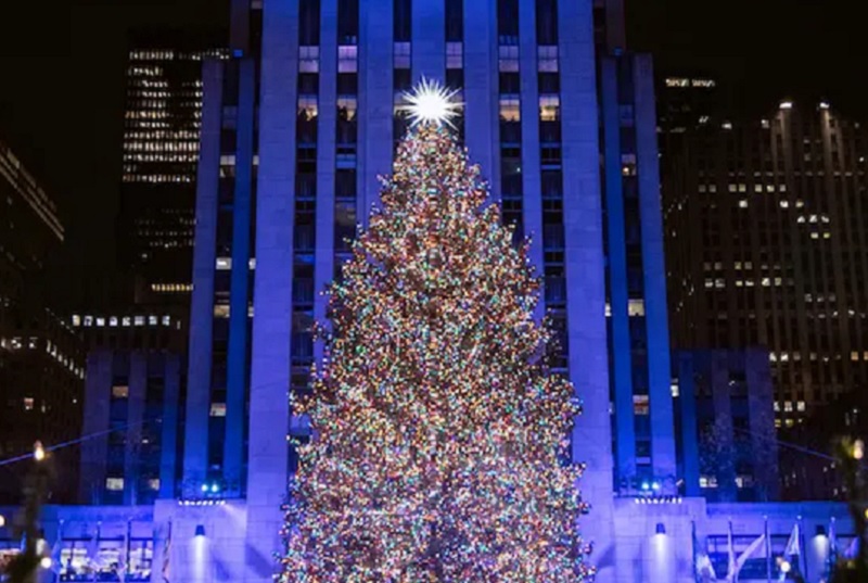 23.5米聖誕樹300萬顆施華洛世奇5萬顆LED燈飾！洛克斐勒中心璀璨燈海亮燈滑冰畫面經典聖誕歡慶景點