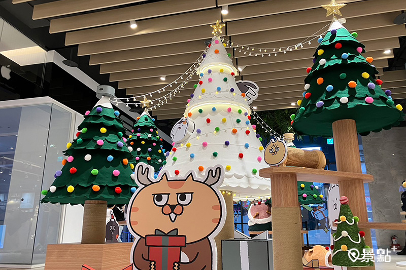 秀泰首度攜手知名插畫家「喵嗚公園」，打造全台唯一巨型貓跳台聖誕樹！（圖／秀泰生活，以下同）