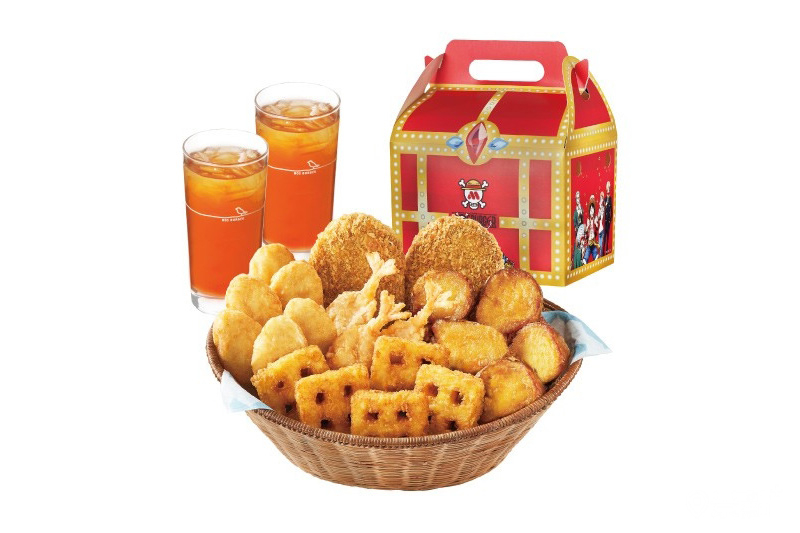 摩斯漢堡「黃金點心盒」，另加價50元還可享蝴蝶蝦薯餅組1份。