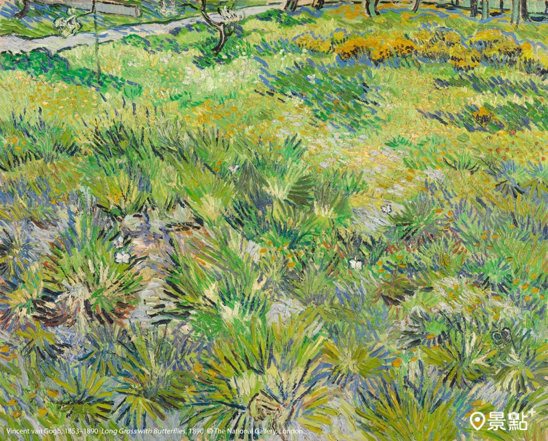 文森．梵谷（1853–1890）作品〈長草地與蝴蝶〉，1890年創作。(圖／奇美博物館，圖片版權：英國國家藝廊）